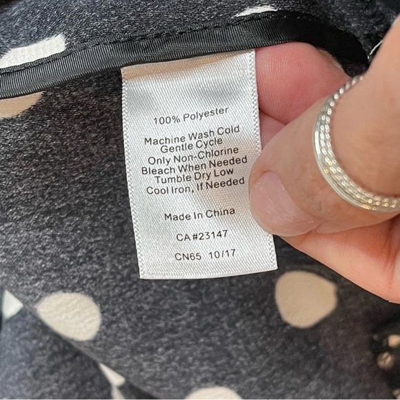 Polka Dot Black Dress Talbots size small office dress - Picture 4 of 15